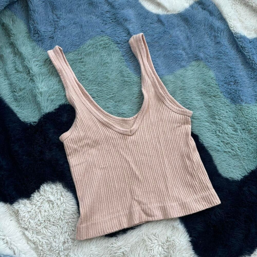 Urban Outfitters Pink Ribbed Tank Top
